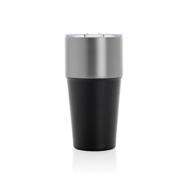 Fluid šalica od RCS certificiranog recikliranog čelika, 500 ml - XD Collection Crna 