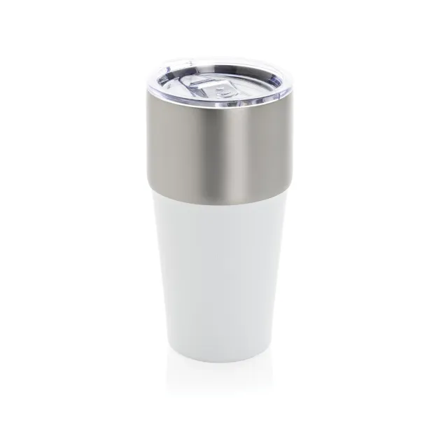 Fluid šalica od RCS certificiranog recikliranog čelika, 500 ml - XD Collection Bijela 
