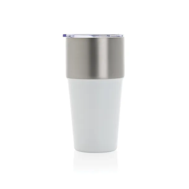 Fluid šalica od RCS certificiranog recikliranog čelika, 500 ml - XD Collection Bijela 