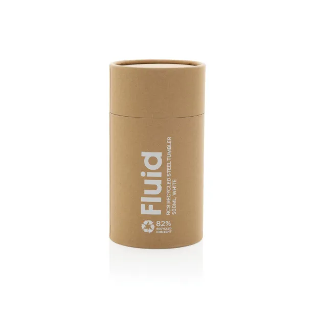 Fluid šalica od RCS certificiranog recikliranog čelika, 500 ml - XD Collection Bijela 