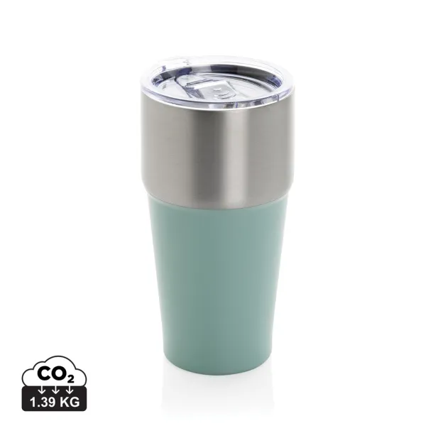 Fluid šalica od RCS certificiranog recikliranog čelika, 500 ml - XD Collection green 