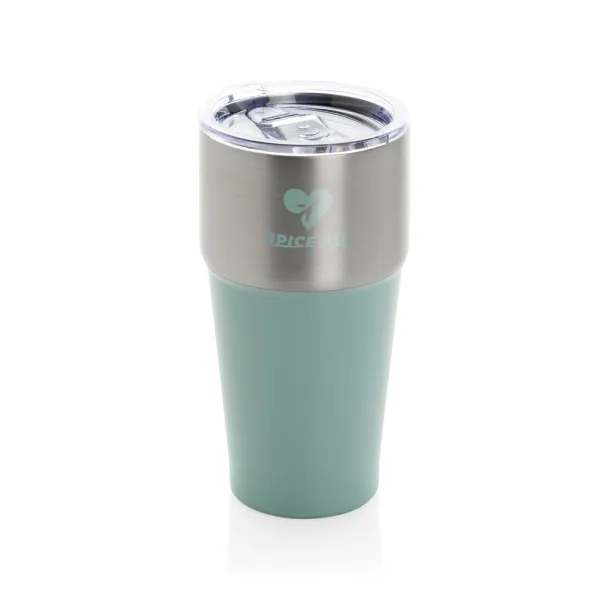 Fluid šalica od RCS certificiranog recikliranog čelika, 500 ml - XD Collection green 