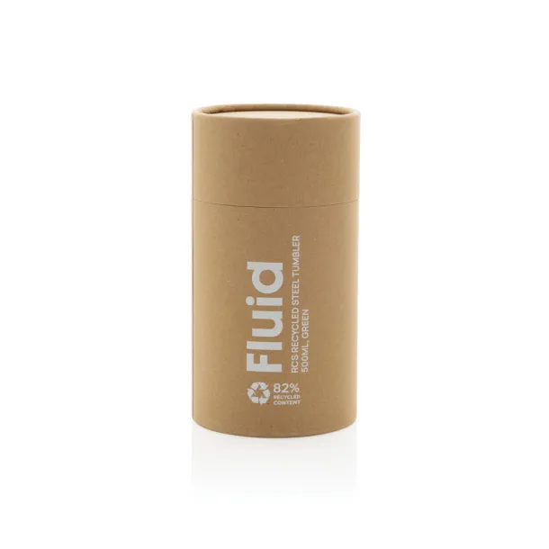 Fluid šalica od RCS certificiranog recikliranog čelika, 500 ml - XD Collection green 