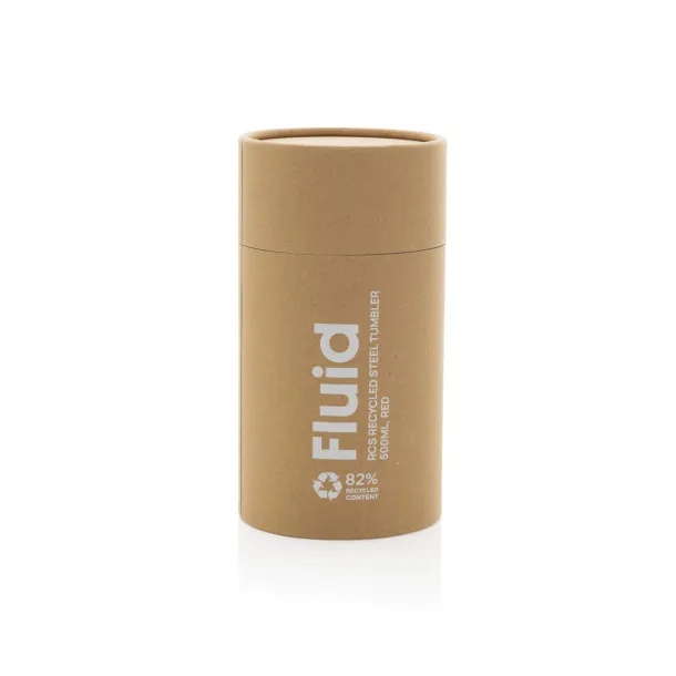 Fluid šalica od RCS certificiranog recikliranog čelika, 500 ml - XD Collection red 