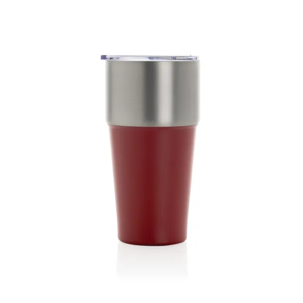 Fluid šalica od RCS certificiranog recikliranog čelika, 500 ml - XD Collection Crvena