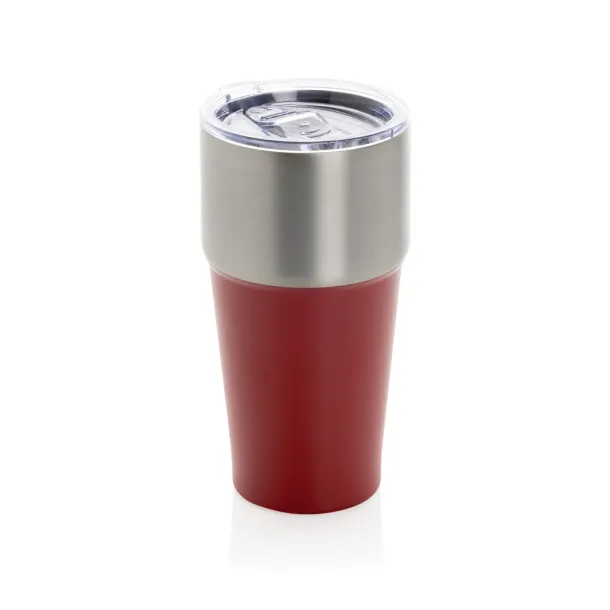 Fluid šalica od RCS certificiranog recikliranog čelika, 500 ml - XD Collection red 
