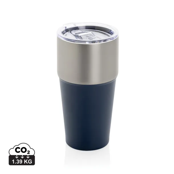 Fluid šalica od RCS certificiranog recikliranog čelika, 500 ml - XD Collection Mornarsko plava 