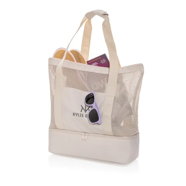 Iqlo Aware™  RPET 2-in-1 cooler tote - XD Collection beige