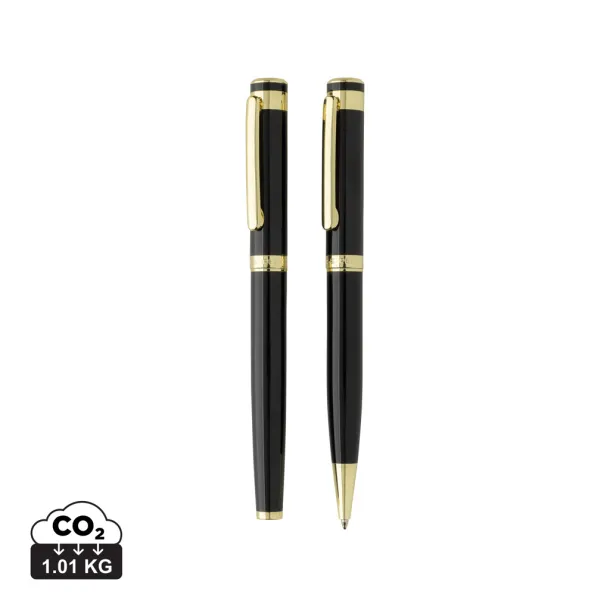 Swiss Peak Luca RCS recycled brass deluxe pen set - Swiss Peak Black 