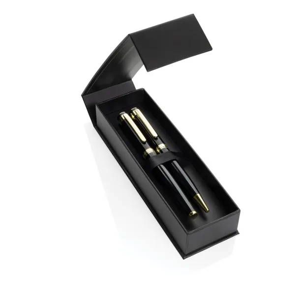 Swiss Peak Luca RCS recycled brass deluxe pen set - Swiss Peak Black 
