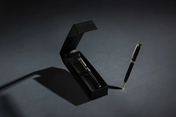 Swiss Peak Luca RCS recycled brass deluxe pen set - Swiss Peak Black 