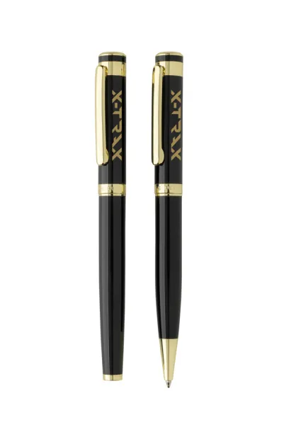 Swiss Peak Luca RCS recycled brass deluxe pen set - Swiss Peak Black 