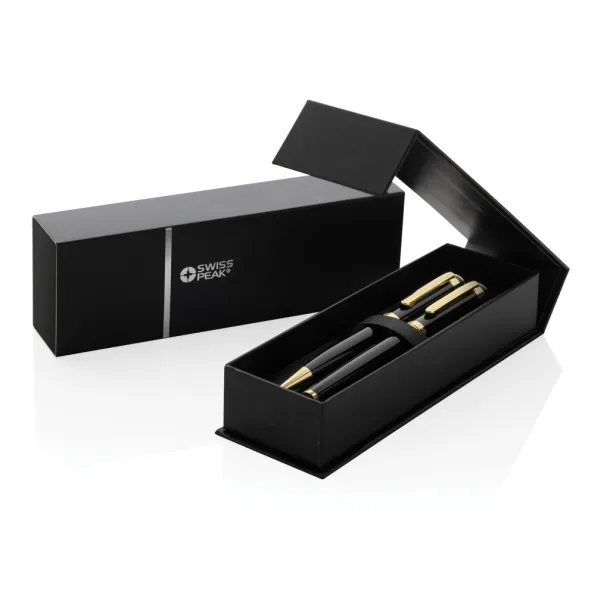 Swiss Peak Luca RCS recycled brass deluxe pen set - Swiss Peak Black 