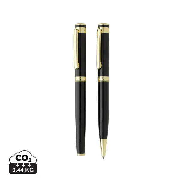 Swiss Peak Luca RCS recycled brass deluxe pen set - Swiss Peak Black 