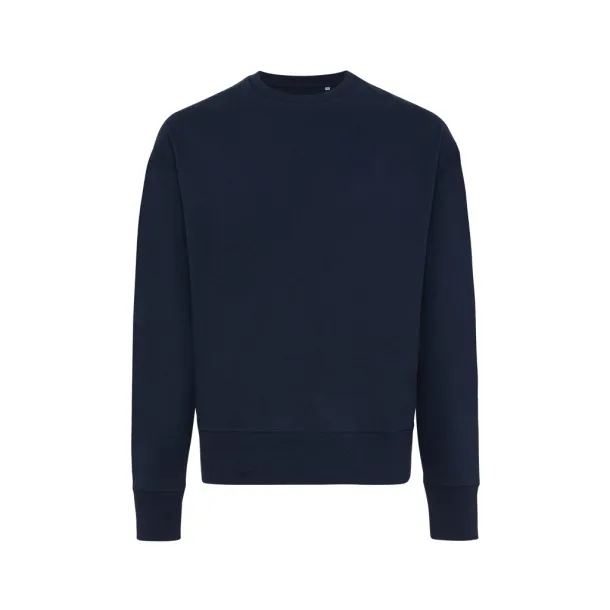  Iqoniq Kruger unisex opušteni pulover od recikliranog pamuka, 340 g/m² - iqoniq navy