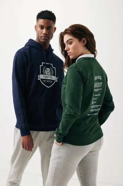  Iqoniq Jasper recycled cotton unisex hoodie - iqoniq navy