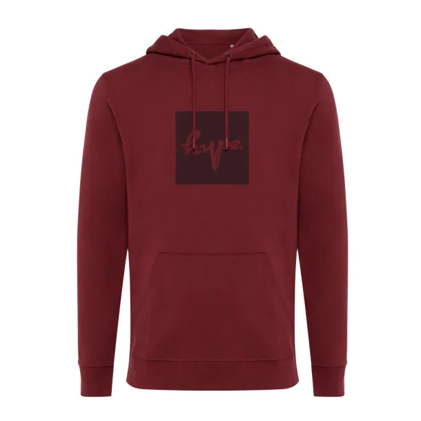  Iqoniq Jasper recycled cotton unisex hoodie - iqoniq burgundy