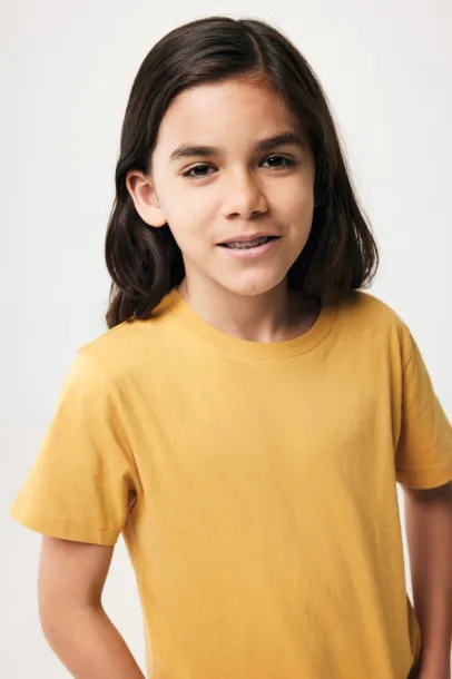  Iqoniq Koli kids lightweight recycled cotton t-shirt - iqoniq ochre yellow