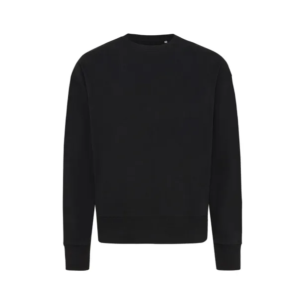 Iqoniq Kruger unisex opušteni pulover od recikliranog pamuka, 340 g/m² - iqoniq Crna