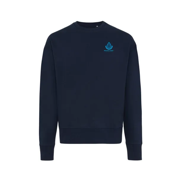  Iqoniq Kruger unisex opušteni pulover od recikliranog pamuka, 340 g/m² - iqoniq navy