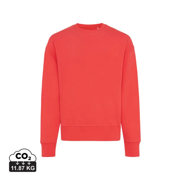  Iqoniq Kruger unisex opušteni pulover od recikliranog pamuka, 340 g/m² - iqoniq luscious red