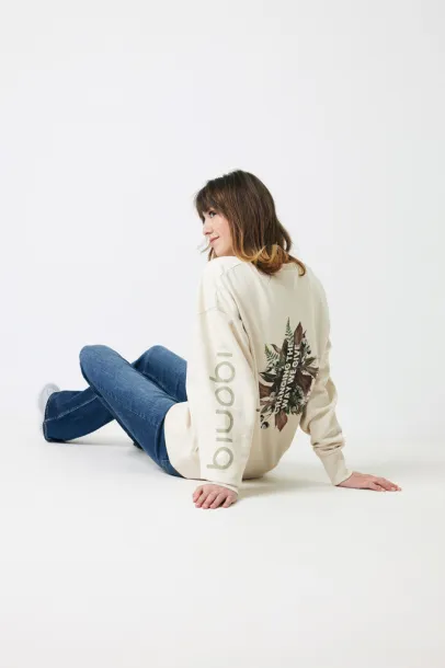  Iqoniq Kruger unisex opušteni pulover od recikliranog pamuka, 340 g/m² - iqoniq natural raw
