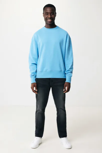  Iqoniq Kruger unisex opušteni pulover od recikliranog pamuka - iqoniq tranquil blue