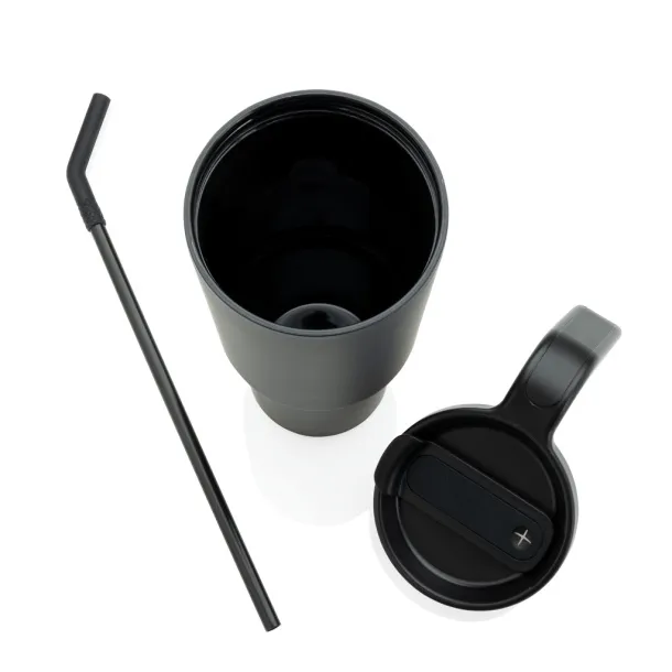 Graphic 360 šalica od RCS certificiranog recikliranog čelika, 900 ml - XD Collection Crna 
