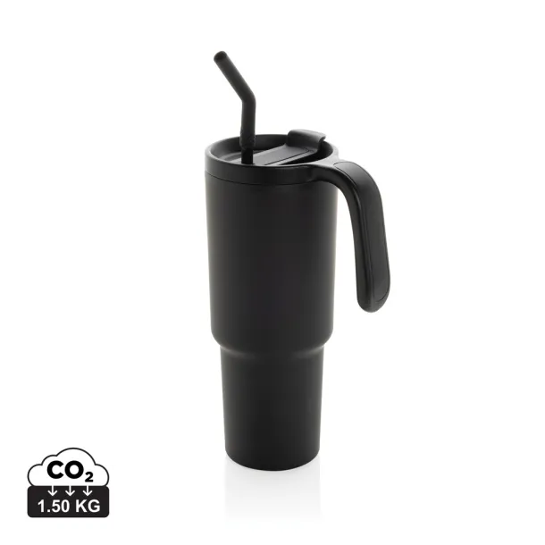 Graphic 360 šalica od RCS certificiranog recikliranog čelika, 900 ml - XD Collection Crna 