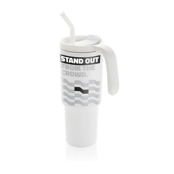 Graphic 360 RCS certified recycled steel tumbler 900ml - XD Collection White 
