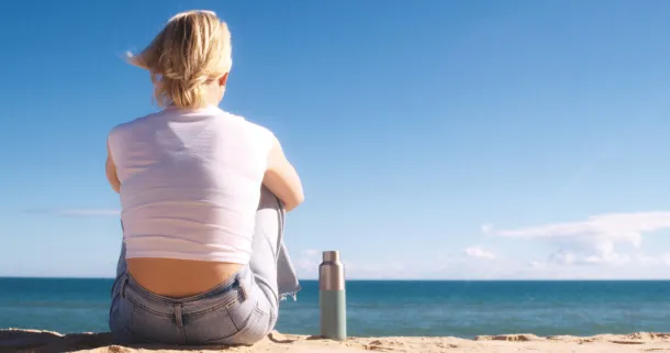 Fluid RCS certified recycled steel water bottle 600ml - XD Collection Zelena