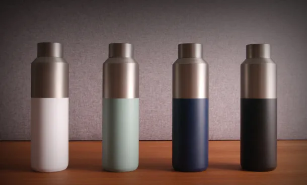 Fluid RCS certified recycled steel water bottle 600ml - XD Collection Zelena