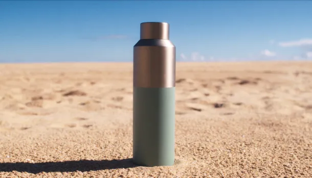 Fluid RCS certified recycled steel water bottle 600ml - XD Collection Zelena