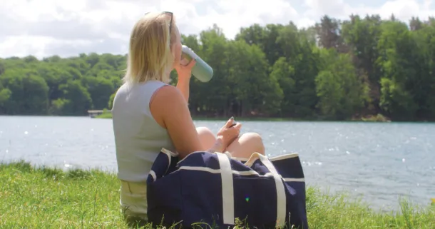  VINGA Volonne AWARE™ torba za plažu od recikliranog platna - Vinga blue 11-0606 TPG