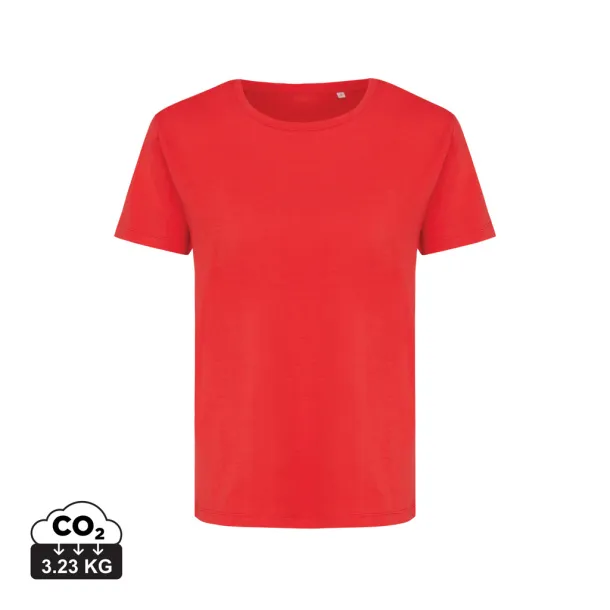  Iqoniq Yala women lightweight recycled cotton t-shirt - iqoniq luscious red