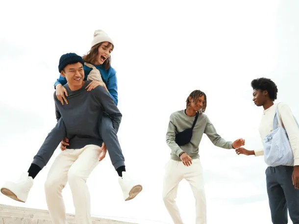  Iqoniq Denali neobojeni pulover od recikiranog pamuka - iqoniq heather blue