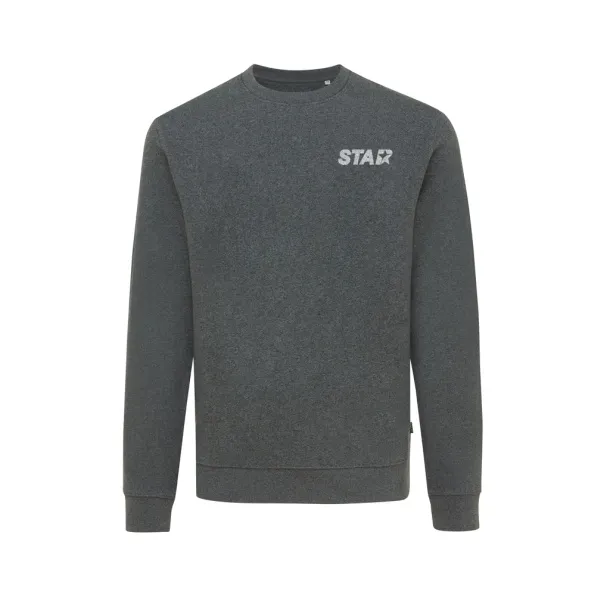  Iqoniq Denali recycled cotton crew neck undyed, natural raw - iqoniq heather anthracite
