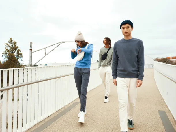  Iqoniq Denali recycled cotton crew neck undyed, natural raw - iqoniq heather anthracite