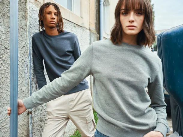  Iqoniq Denali neobojeni pulover od recikiranog pamuka - iqoniq heather anthracite