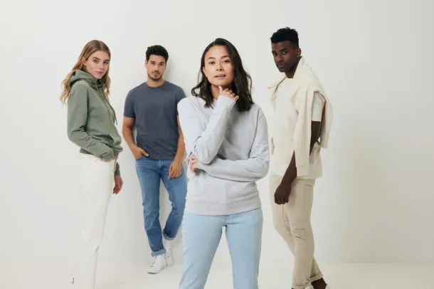  Iqoniq Denali recycled cotton crew neck undyed, natural raw - iqoniq heather anthracite