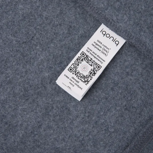  Iqoniq Denali neobojeni pulover od recikiranog pamuka, 340 g/m² - iqoniq heather navy