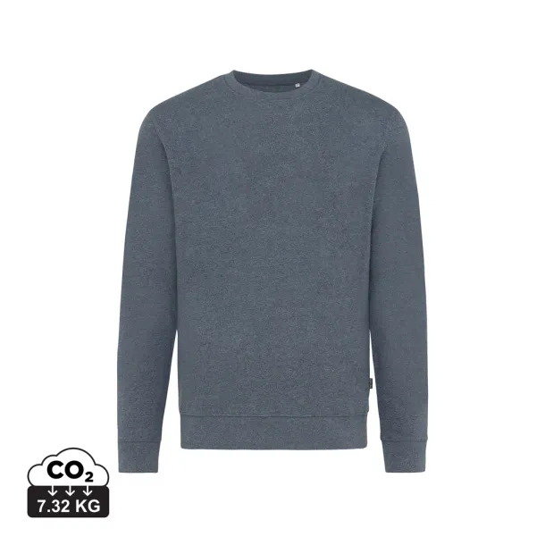  Iqoniq Denali recycled cotton crew neck undyed, natural raw - iqoniq heather navy