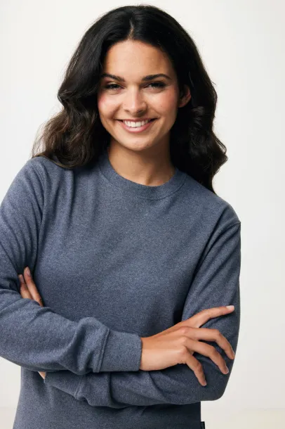  Iqoniq Denali recycled cotton crew neck undyed, natural raw - iqoniq heather navy