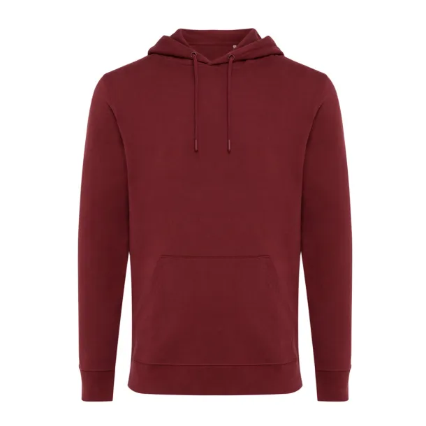 Iqoniq Jasper recycled cotton unisex hoodie - iqoniq burgundy
