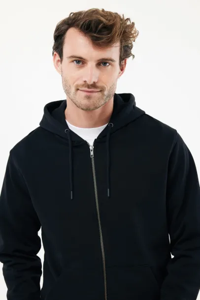  Iqoniq Abisko hoodie sa zatvaračem od recikliranog pamuka, 340 g/m² - iqoniq Crna
