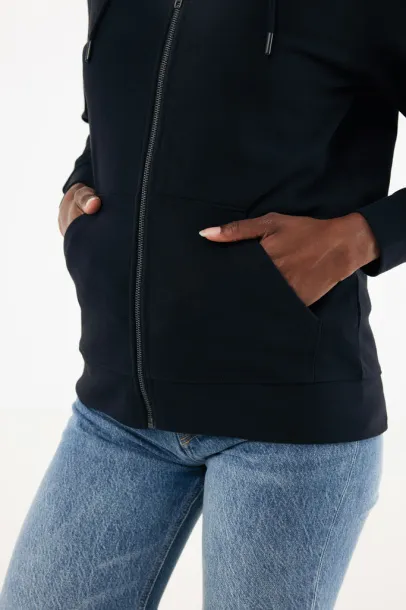  Iqoniq Abisko hoodie sa zatvaračem od recikliranog pamuka, 340 g/m² - iqoniq Crna
