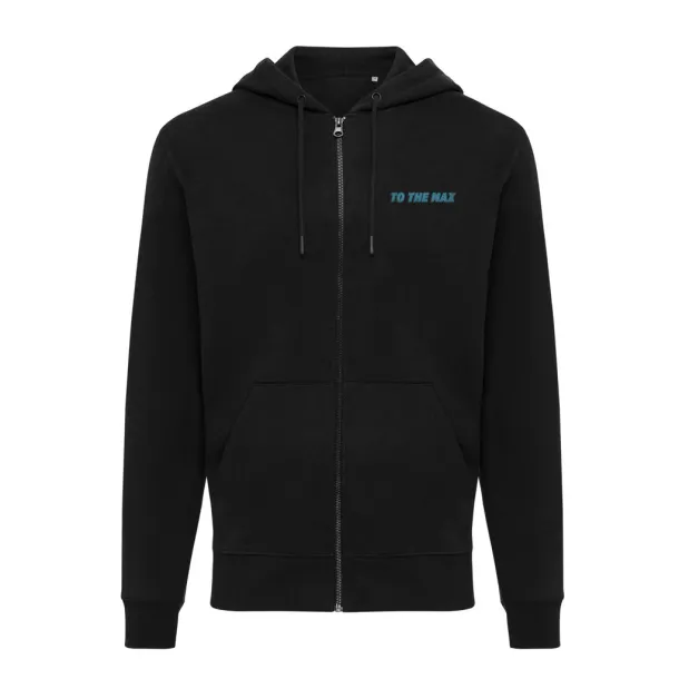  Iqoniq Abisko hoodie sa zatvaračem od recikliranog pamuka, 340 g/m² - iqoniq Crna