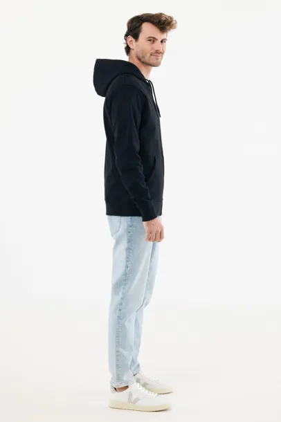  Iqoniq Abisko hoodie sa zatvaračem od recikliranog pamuka - iqoniq Crna 