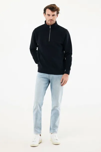  Iqoniq Abisko hoodie sa zatvaračem od recikliranog pamuka, 340 g/m² - iqoniq Crna