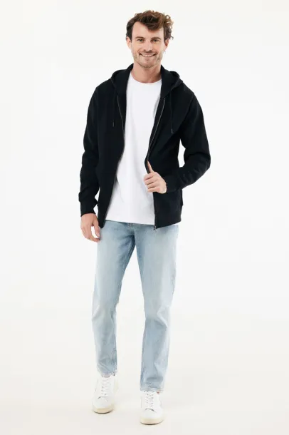  Iqoniq Abisko hoodie sa zatvaračem od recikliranog pamuka, 340 g/m² - iqoniq Crna